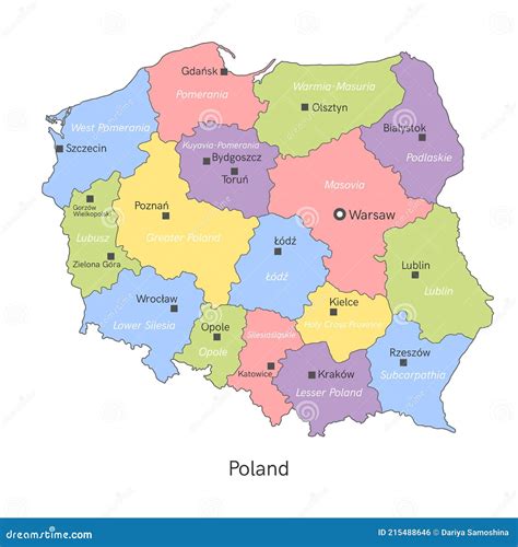 Mapa Polski z zaznaczonymi regionami, gdzie Iveco Daily są często sprzedawane.