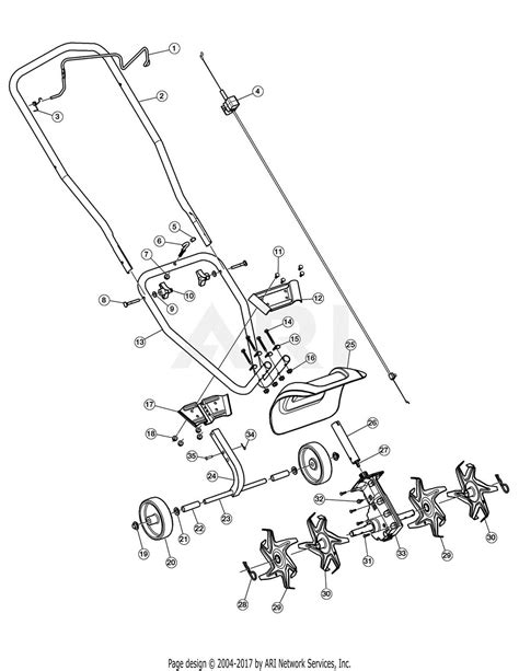 Diagram or close-up photo of a 4x4 blade system on a tiller