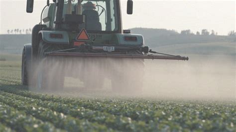 Tematyczne zdjęcie rolnika z opryskiwaczem plecakowym na plantacji