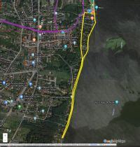 Mapa trasy biegowej z oznaczonymi punktami kontrolnymi.