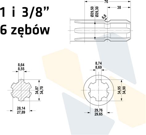 Tabela doboru wałka WOM na podstawie mocy i typu maszyny