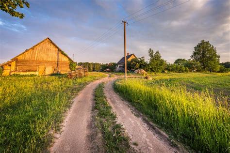 Zdjęcie przedstawiające równiarkę drogową w pracy na tle wiejskiego krajobrazu