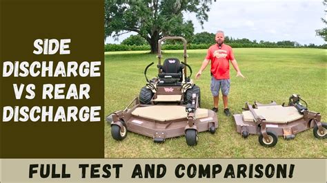 Diagram showing different lawnmower discharge options: rear collection, side discharge, mulching