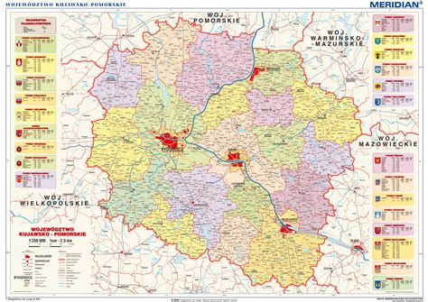 Mapa województwa kujawsko-pomorskiego z zaznaczonymi głównymi drogami