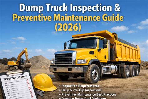 Photo showing a dump truck undergoing maintenance or inspection in a workshop.