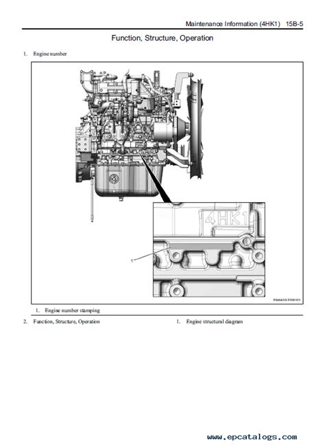 Isuzu 4-cylinder engine diagram for an excavator