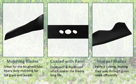 Detailed illustration of the DAYE mulching blade with dimensions
