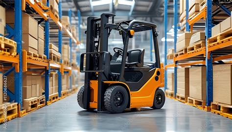 Thematic photo of a gas forklift (LPG/GAZ) in a warehouse setting
