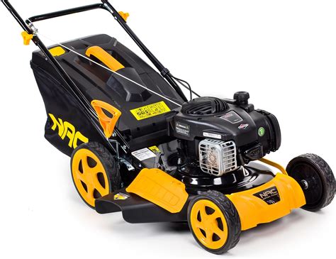 Zdjęcie kosiarki pchanej z widocznym silnikiem Briggs & Stratton