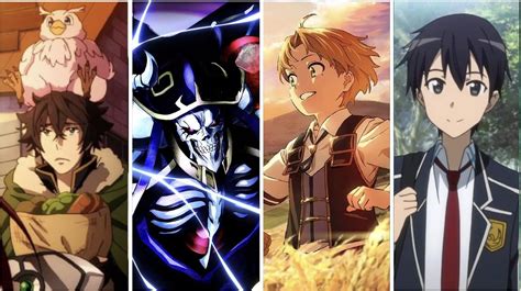 kolaż popularnych anime isekai