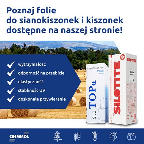 infografika porównująca właściwości folii do sianokiszonki: kolory, grubość, kleistość, odporność na UV