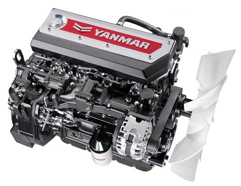 Technical schematic of a small diesel engine, similar to those in Yanmar tractors