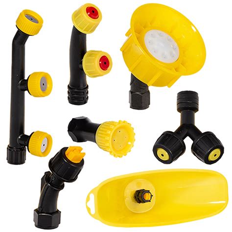 Zestawienie różnych typów dysz do opryskiwaczy