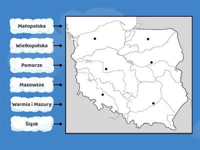Mapa prezentująca główne regiony Polski z aktywnymi ogłoszeniami części rolniczych