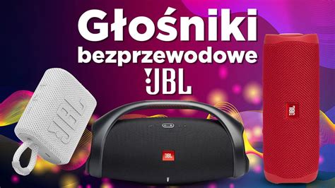 Zestawienie różnych głośników Bluetooth w eleganckiej infografice