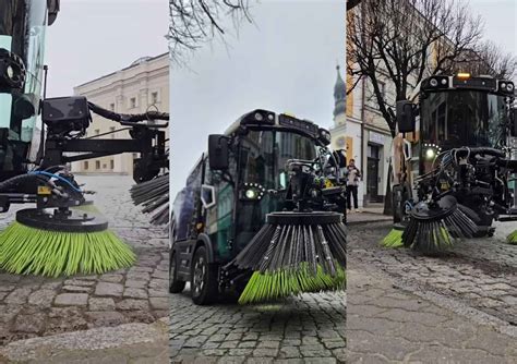 Tematyczne zdjęcie zamiatarki w akcji