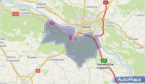 Mapa gminy Wielka Nieszawka z zaznaczoną Małą Nieszawką