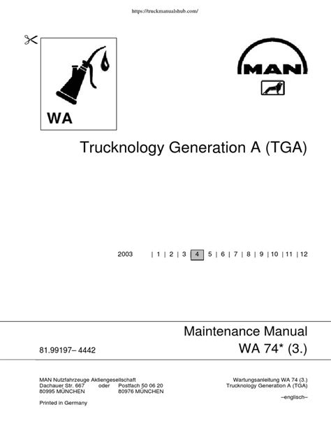 Infographic highlighting common wear points and maintenance tips for MAN TGA tippers