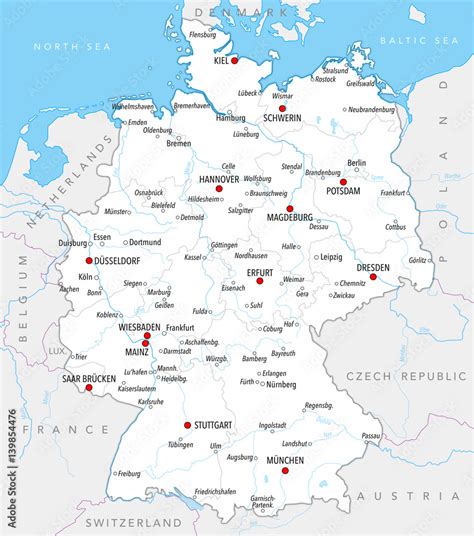 Mapa Niemiec z zaznaczonymi głównymi szlakami transportowymi i regionem Saksonii