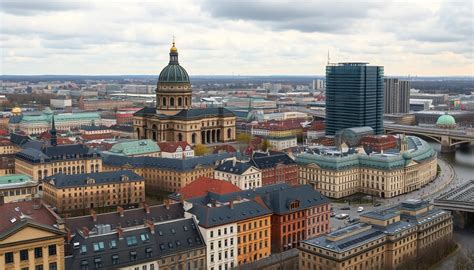 Zdjęcie panoramy Drezna z widokiem na Łabę i zabytkową architekturę