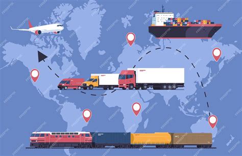 Mapa z trasami transportu intermodalnego