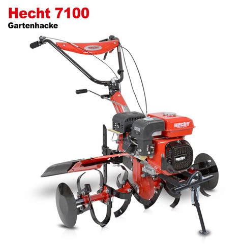 zdjęcie poglądowe glebogryzarki spalinowej HECHT 7100 wraz z zainstalowanymi nożami roboczymi