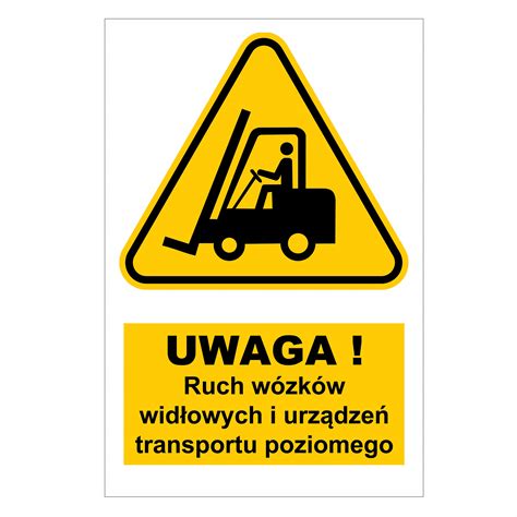 Znak przypominający kierowcom wózków widłowych o obowiązku zapięcia pasów bezpieczeństwa