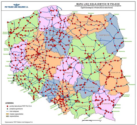 Mapa intermodalnych połączeń kolejowych dla naczep w Polsce i Europie
