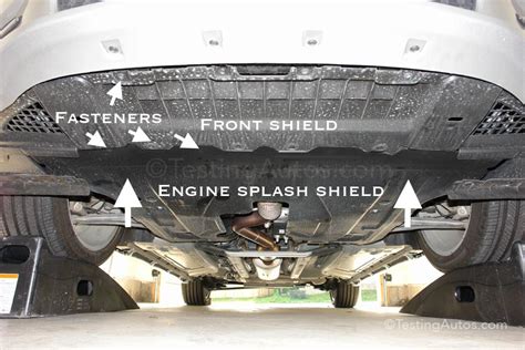 Thematic photo of an engine splash guard installed under a vehicle