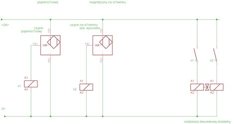 Schemat elektryczny czujnika skrętu z zaznaczonymi konektorami