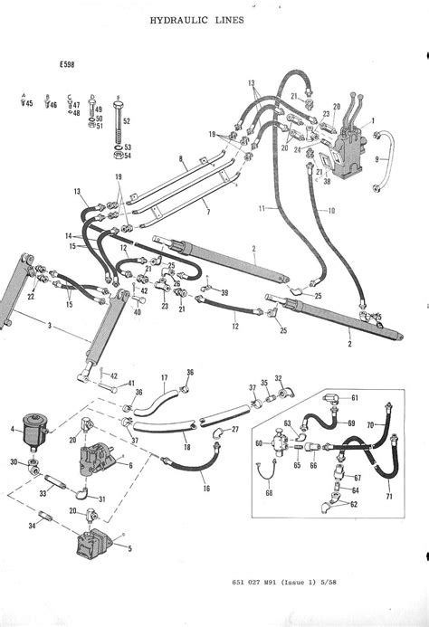 Technical diagram of the Ford 3000 hydraulic system