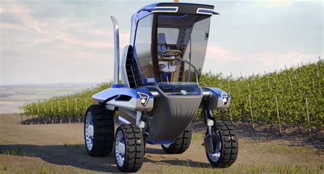 Wizualizacja ciągnika koncepcyjnego New Holland Straddle Tractor Concept w winnicy