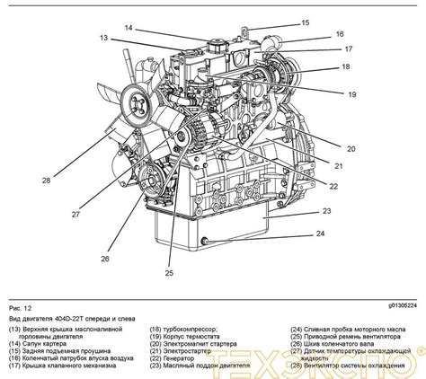 Engine diagram of a Perkins A6.354 diesel engine