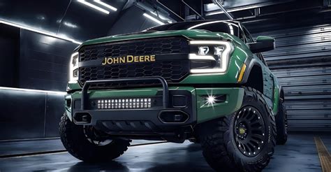 Conceptual visualization of a John Deere pickup truck