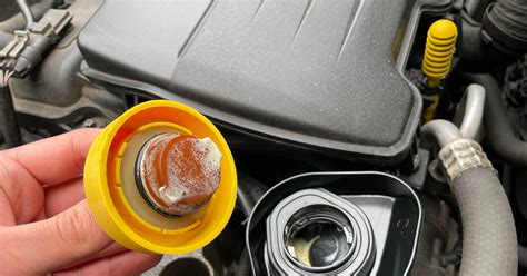 zdjęcie silnika Briggs & Stratton z zaznaczonym korkiem wlewu oleju i bagnetem