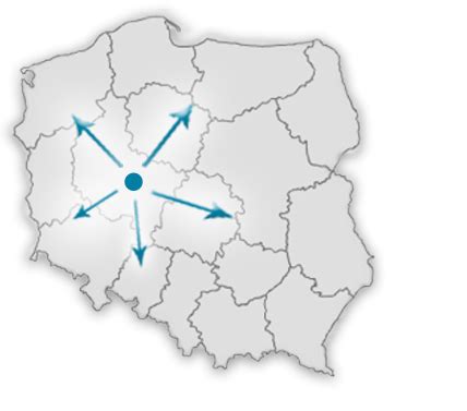 Mapa przedstawiająca obszar działania firm oferujących usługi ziemne w województwie mazowieckim