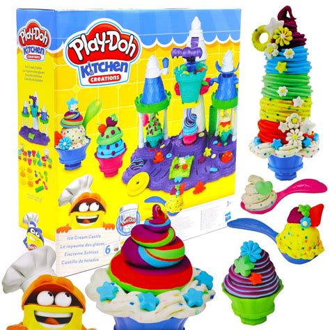 Różne kształty wykonane z ciastoliny Play-Doh w kolorze cementu