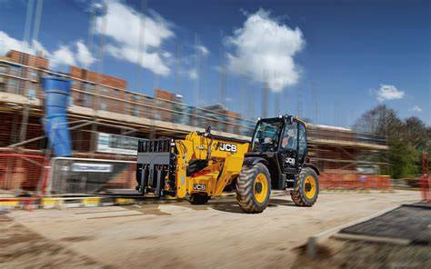 Thematic photo of a modern JCB telehandler at work