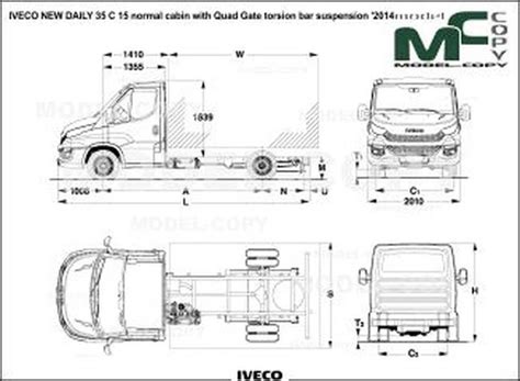 Technical drawing of IVECO Daily chassis with frame