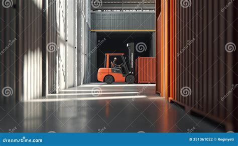 Thematic photo of a forklift moving a tipping container in a warehouse