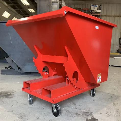 Photo of a tipping container equipped with wheels and crane lifting points
