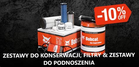 Infografika przedstawiająca oryginalne części Bobcat (filtry, oleje)