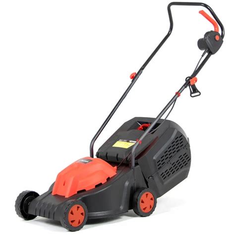 Thematic photo of the Faworyt JV1200 electric lawnmower in a garden during operation