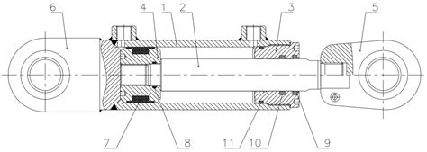 Rysunek techniczny uszczelniaczy siłownika hydraulicznego