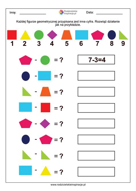 Przykład testu Ravena z figurami geometrycznymi