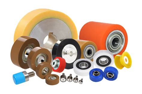 Diagram comparing different roller materials (plastic, polyurethane, steel)