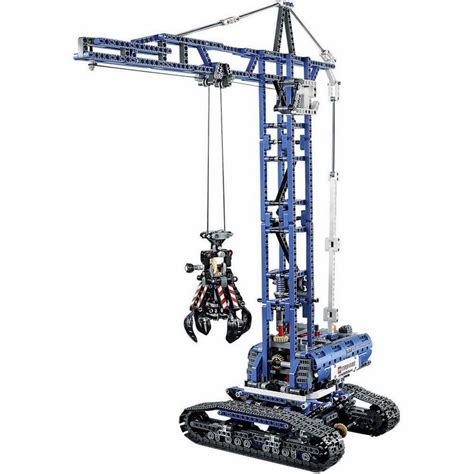 Detale konstrukcyjne i kolorystyka modelu LEGO Technic 42042 Żuraw Gąsienicowy