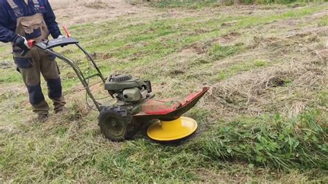 Kosiarka na poduszce powietrznej manewrująca na lekko nierównym trawniku