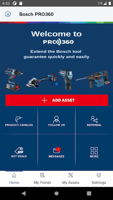 ekran aplikacji Bosch PRO360