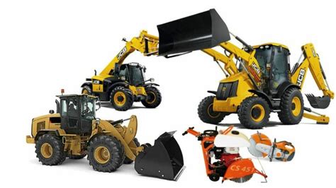 Zdjęcie przedstawiające różne typy maszyn budowlanych Komatsu